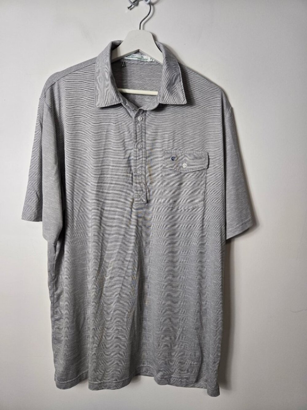 Criquet Performance Players Polo Shirt Size XL Heathered Gray Men's